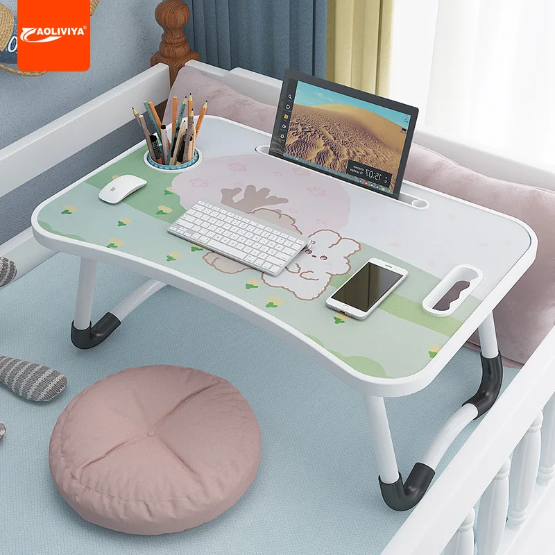 Aoliviya Computer Desk Bed Desk Simple Rental Home Bedroom Folding Table Student Dormitory Writing Desk Lazy Fellow Small Table