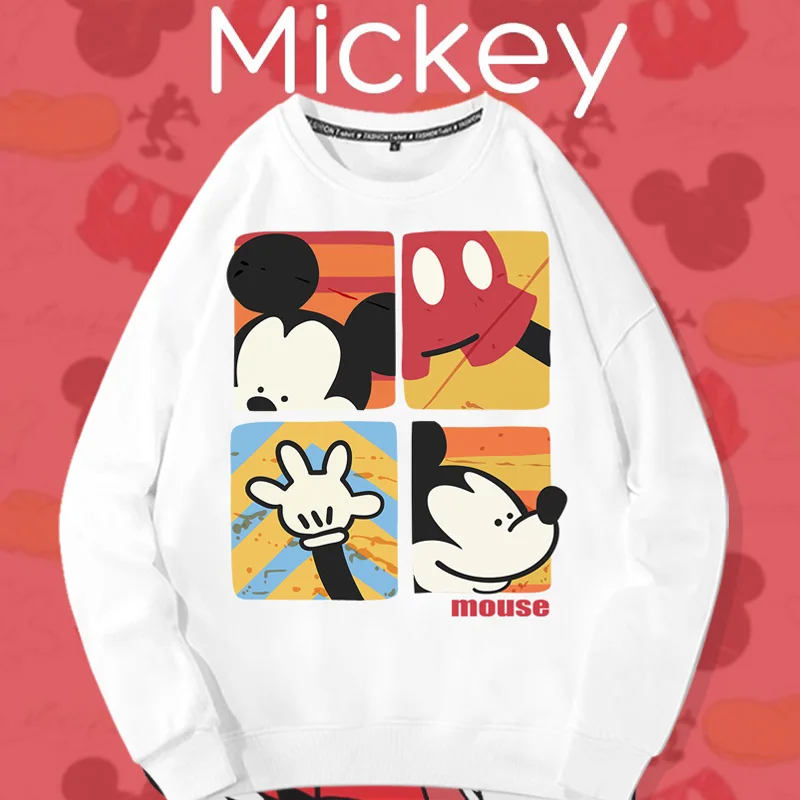 

Disney Mickey Mouse collaboration hoodie women's round neck 2023 new autumn American retro Mickey print clothing trend