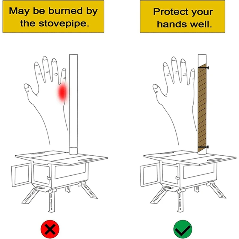 Fireproof Pipe Wrap Anti Scalding Chimney Ribbon Stove Fireproof Pipe Belt Set Kit With 2 Clamp