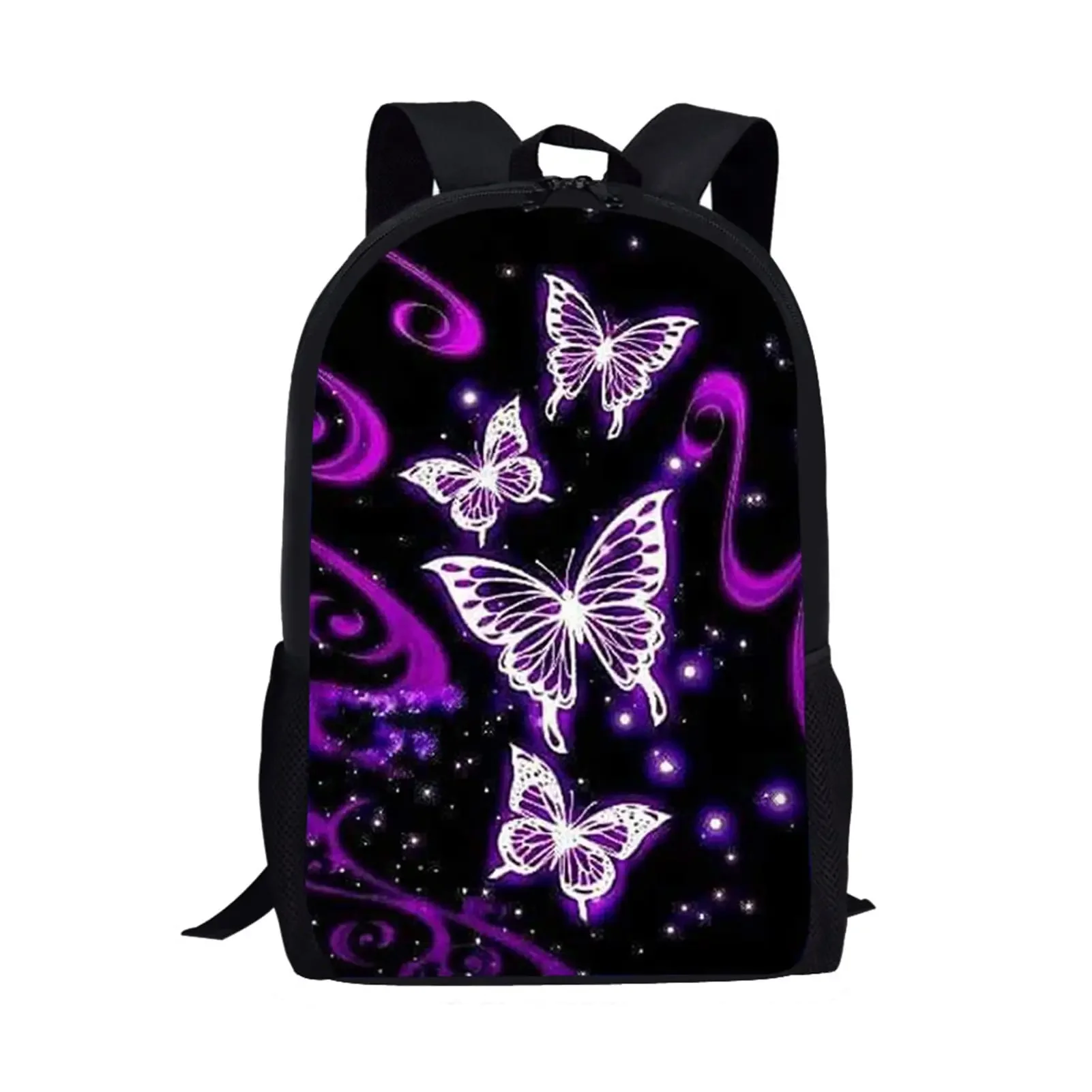 Butterfly Backpack Colorful Animal Print School Bags Boys Girls Bookbag for Elementary Students, 16 Inches Lightweight Rucksack