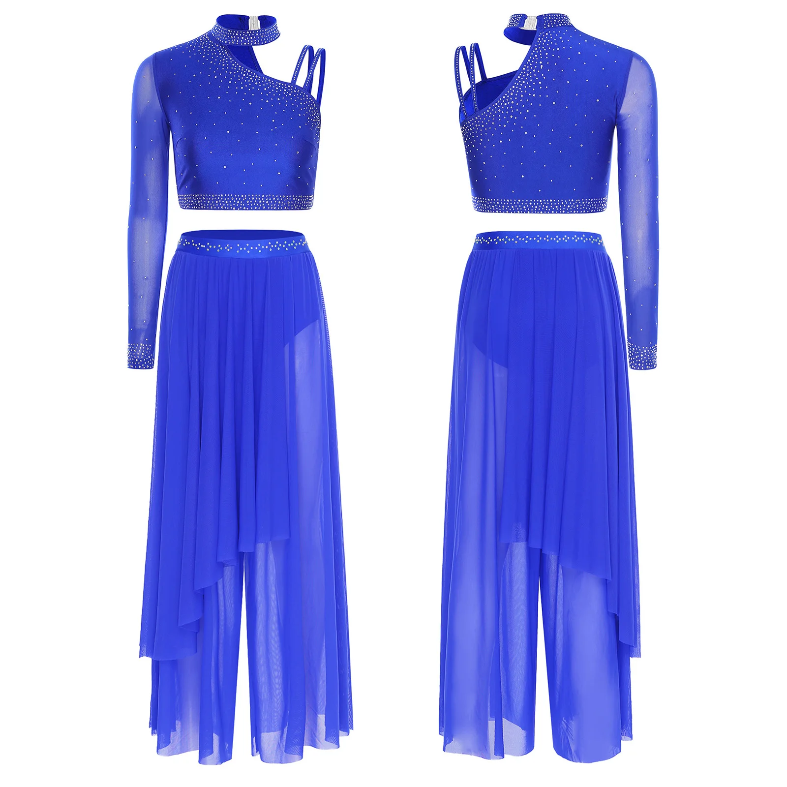 

Женские прозрачные топы из сетки для лирического балета и бальных танцев, а также свободные брюки для балета, современного танца и сценических выступлений.