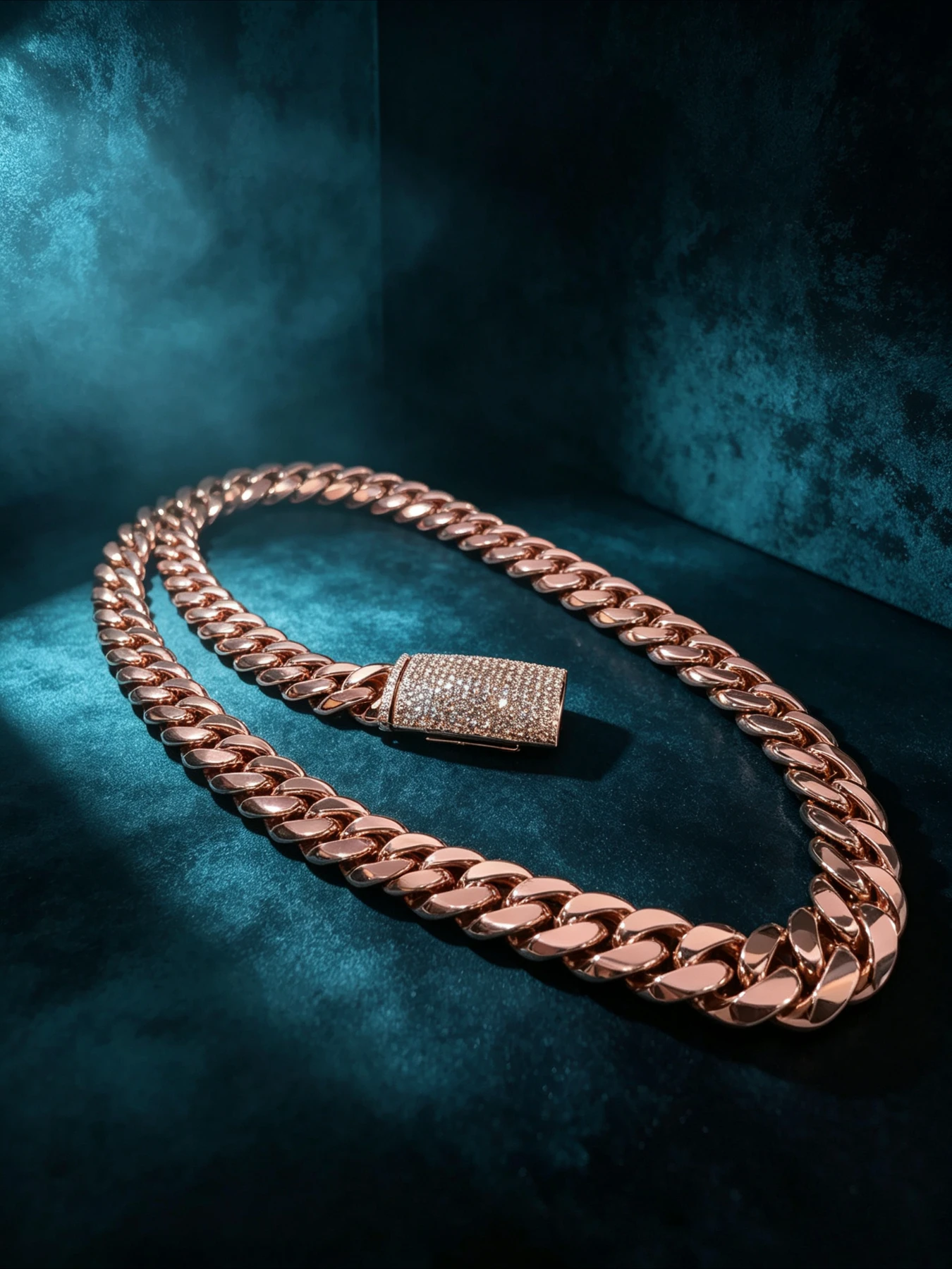 22mm Diamond-studded Buckle Light Luxury Hip-hop Cuban Necklace Miami Classic Style, Versatile for All Kinds of Outfits,
