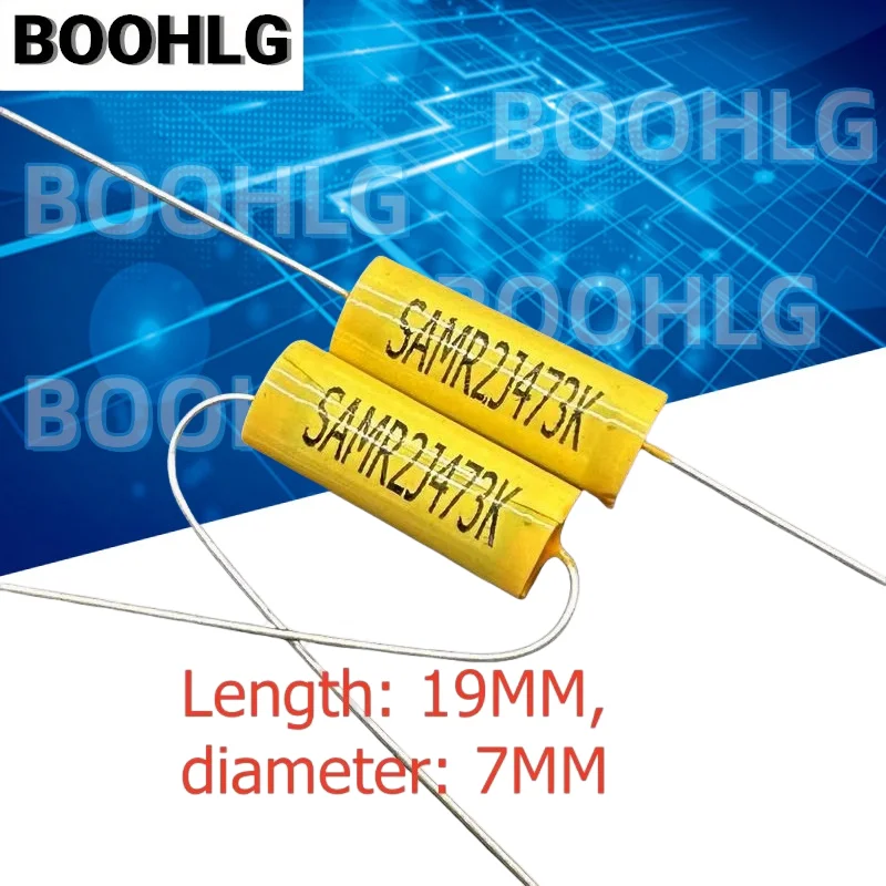 10PCS CBB MKP 0.047uf 473 47nf 630v Axial Pass-Through Audio Coupled Poleless Film Capacitor