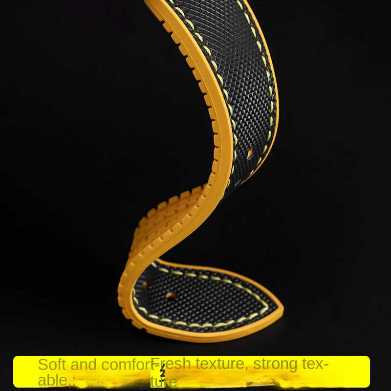 Pulsera de correa de goma de 21 mm para Omega 310 311 Speedmaster 311.92.44 Correa de reloj Dark Side of the Moon 310.92.44 Negro rojo amarillo