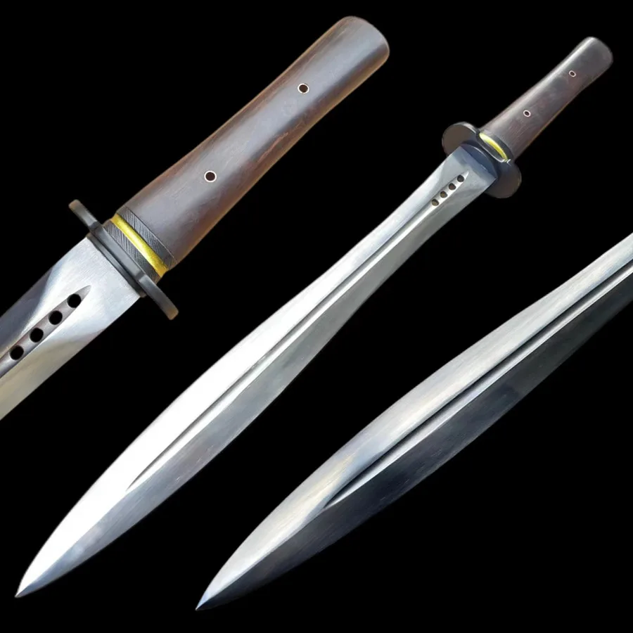 High Quality Battle Ready HanJian Jian Sword Hunting Knife Forged Strong 60Si2CrVA Spring Steel l Blade Full Tang