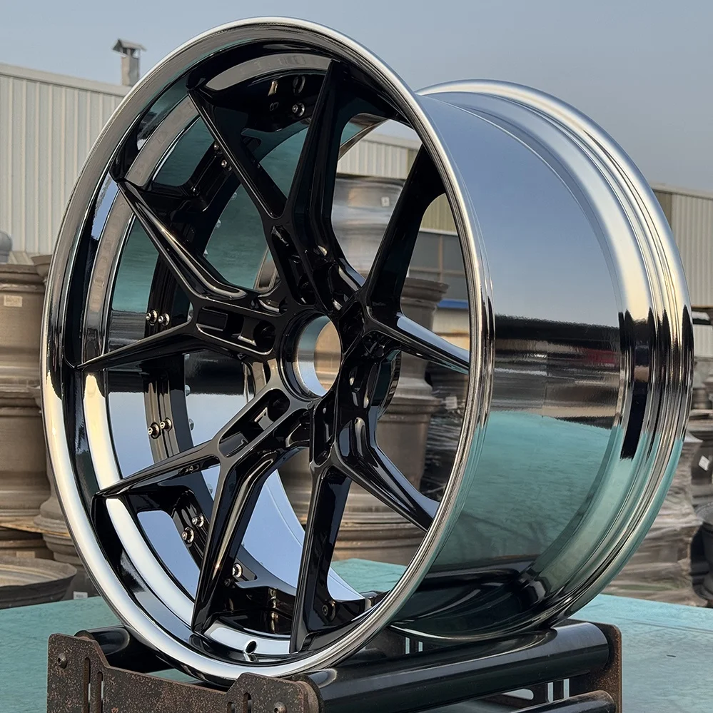 Hot-selling 2-Piece Wheel Rim 19 20 21 22 24 Inch Forged Racing Car Wheel Custom 5x114.3 Chrome 6061-T6 Alloy Wheels for Porsche