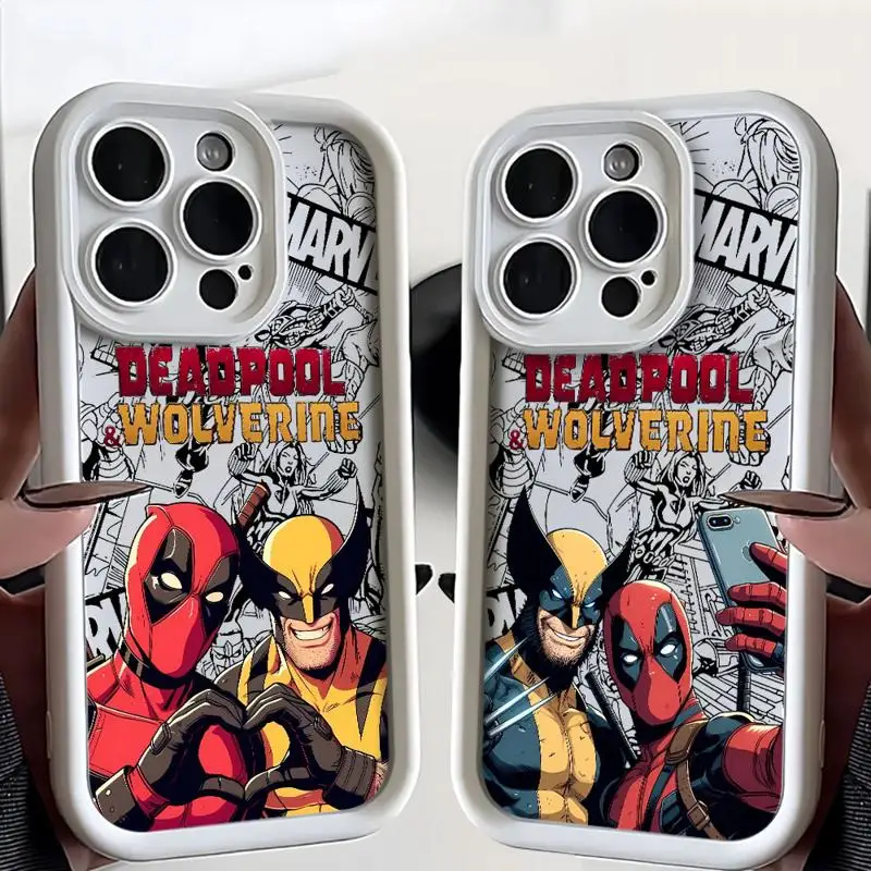 Marvel Deadpool Wolverine Case For Apple iPhone 11 15 Pro Max 14 Plus 13 12 Shockproof Protective Silicone Funda Phone Cover