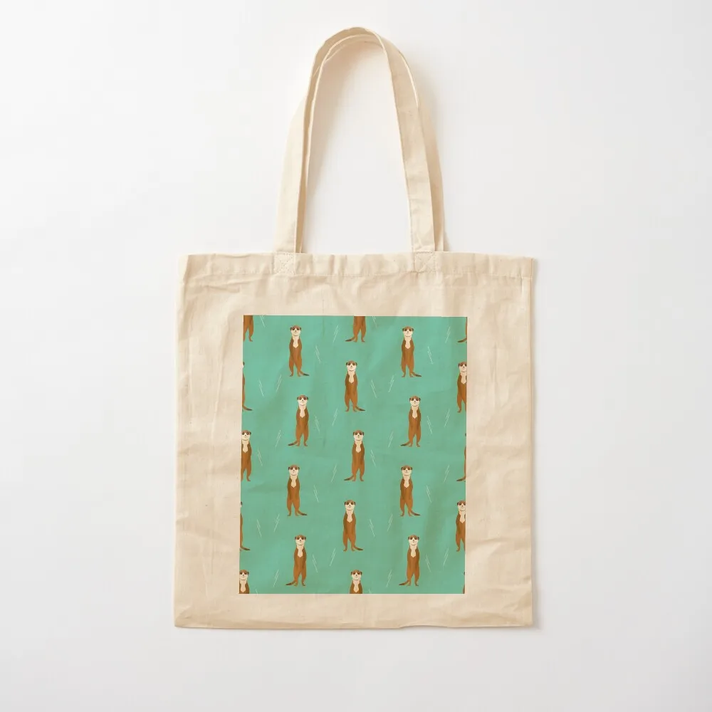 Meerkats on blue Tote Bag cute pouch bag supermarket folding bag tote women
