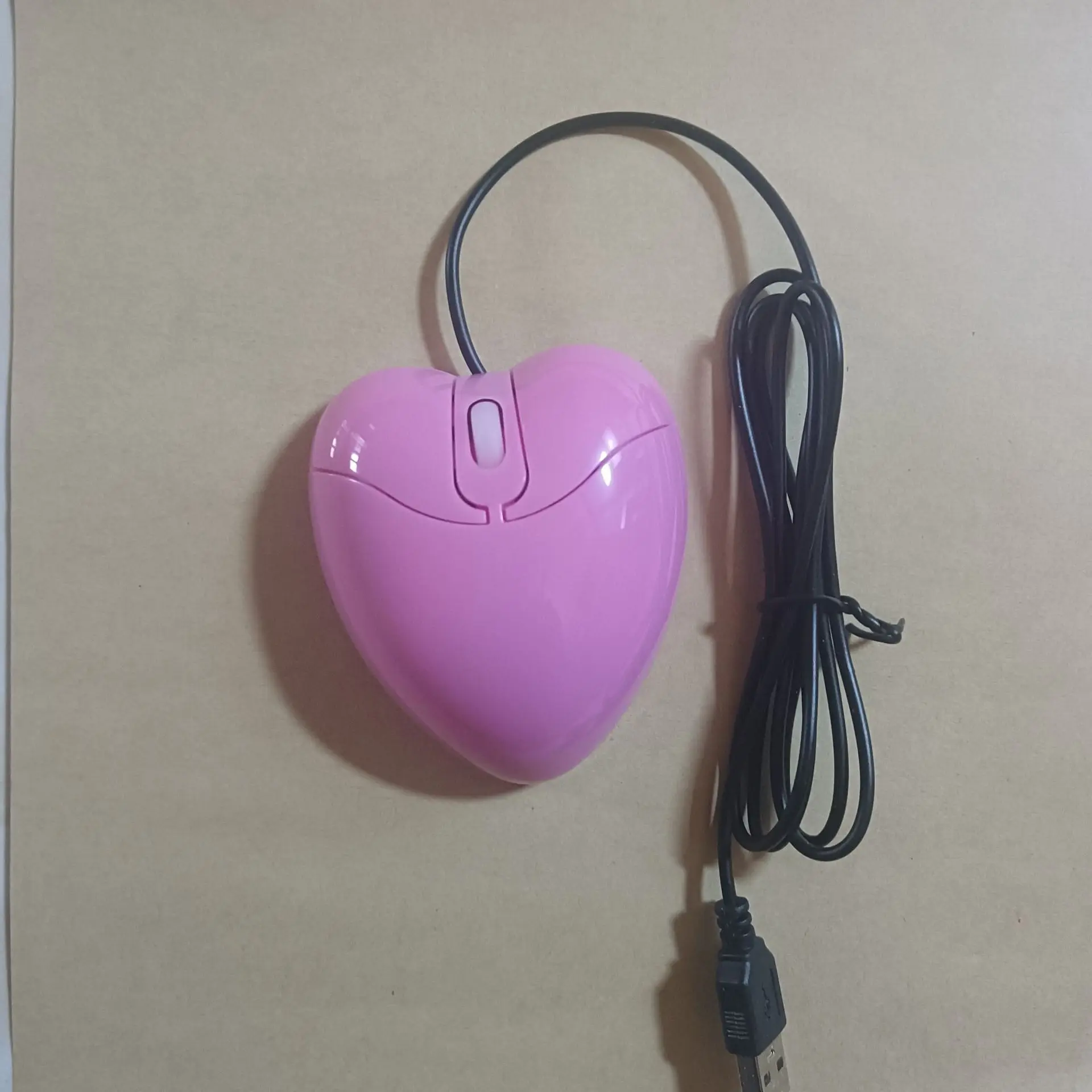 Mouse komputer, hadiah kreatif Optoelektronik Pink USB komputer kabel Desktop Laptop kantor rumah produsen Mouse dalam stok