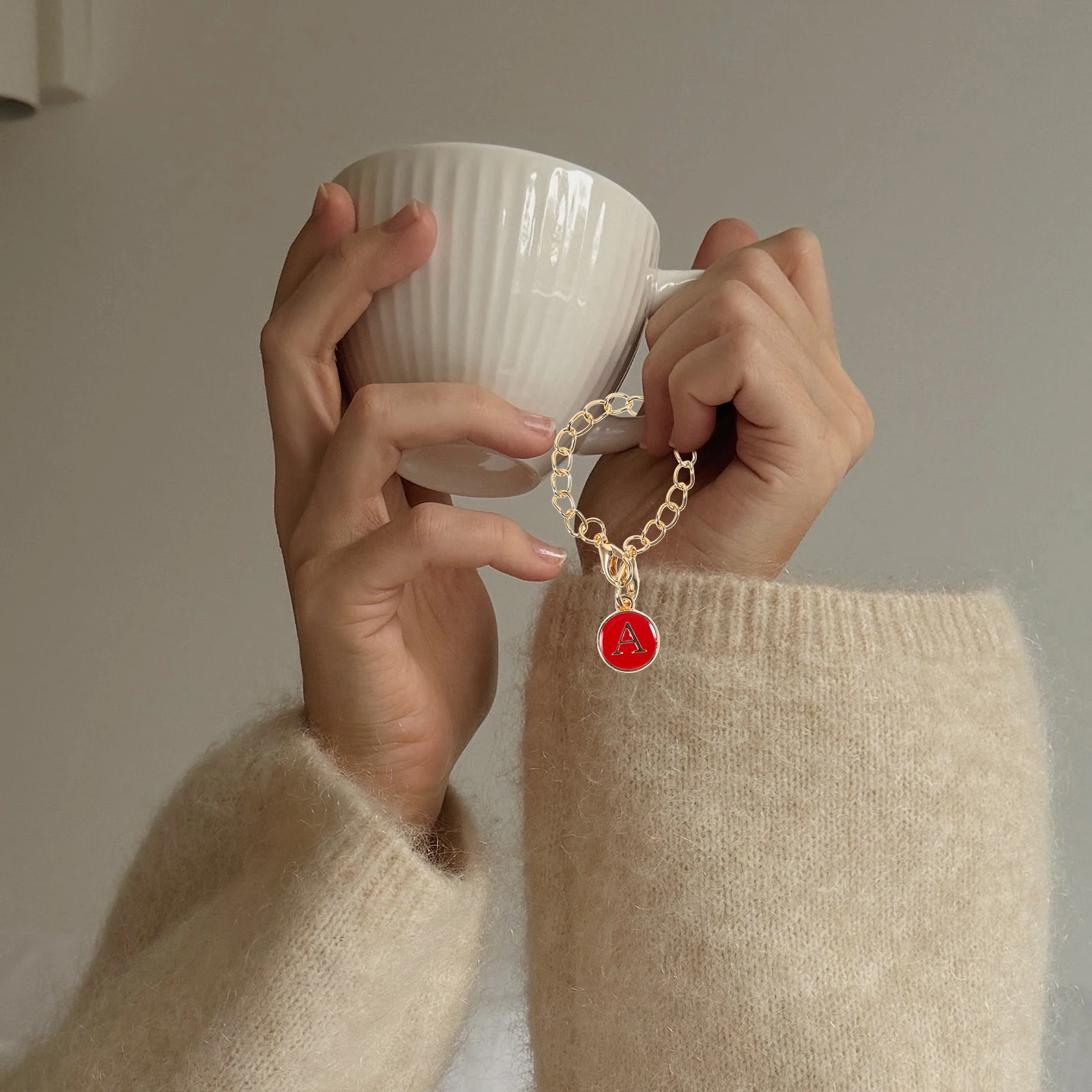 

2Pcs Milk Tea Cup Charms Letter A Metal Pendant Easy Install DIY Cup Decoration Accessory Gift Letter Charms Metal Pendant