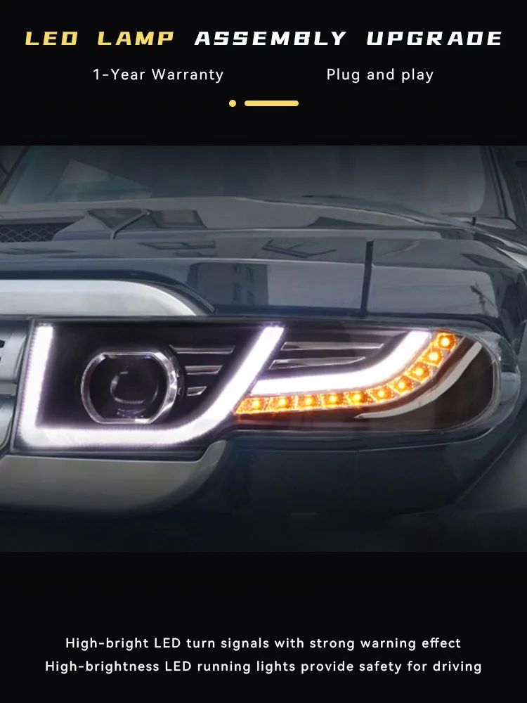 Headlight For Toyota FJ Cruiser 2007-2020 LED Head Integrated High and Low Light Modified Auto Front Lamp Tool Accessories