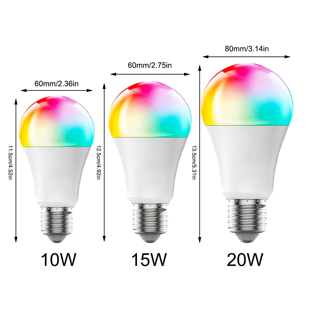 220V E27 RGB LED Bulb Light 20W 15W 10W RGBWW Light LED Lampada Changeable Colorful RGBW LED Lamp With IR Remote Control