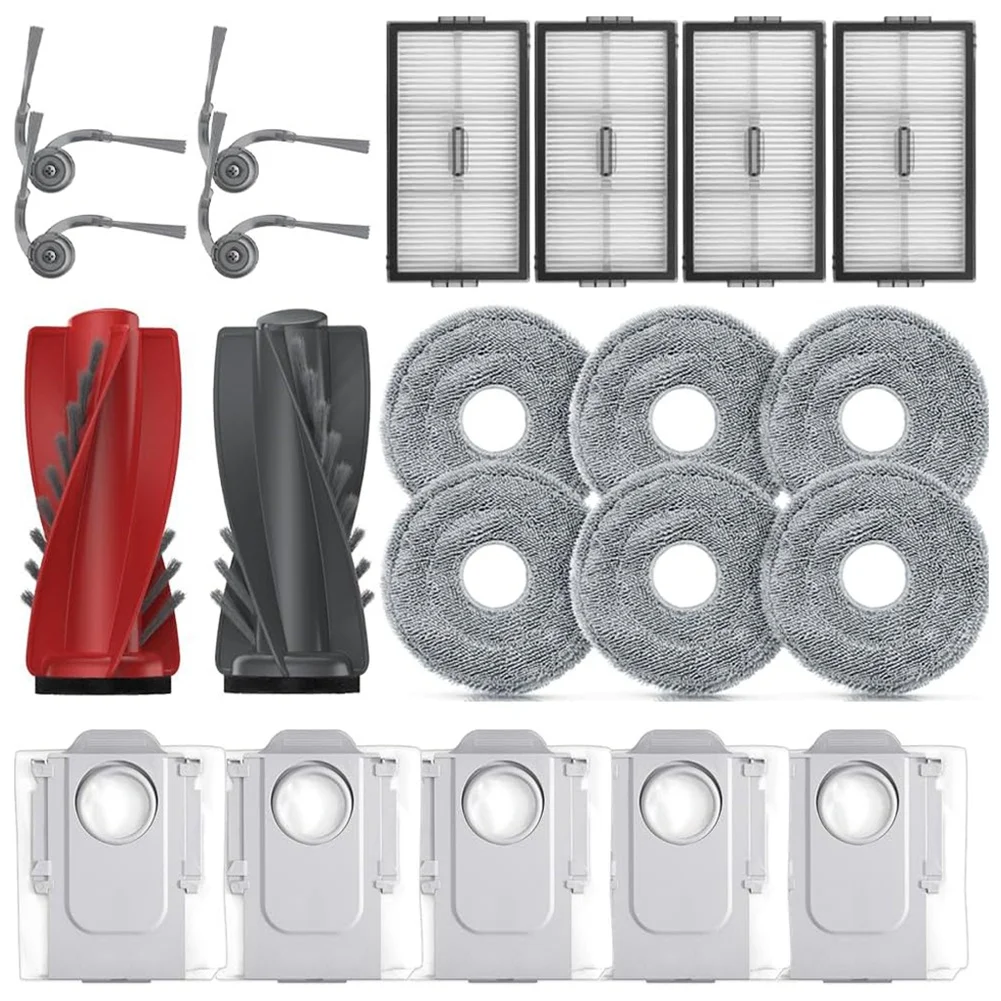 

Аксессуары BAAO для пылесоса Roborock Saros 10R: основная и боковые щетки, HEPA-фильтры, салфетки для влажной уборки, мешки для сбора пыли, запасные части.