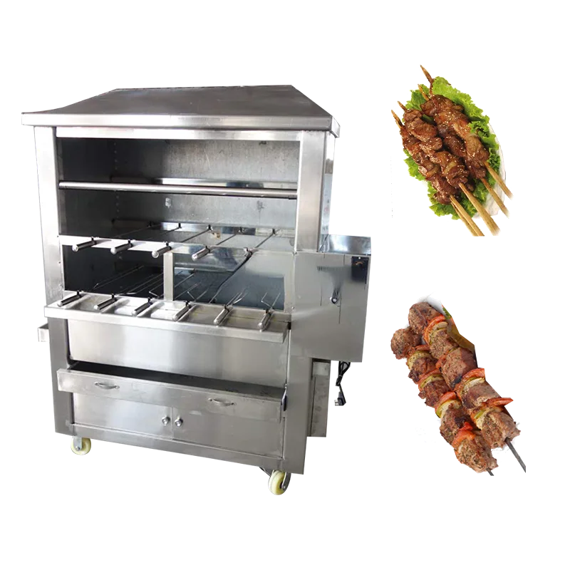 Smoker Grill with Wheels Stainless Steel Wood Pellet Grill Smoker BBQ Grill