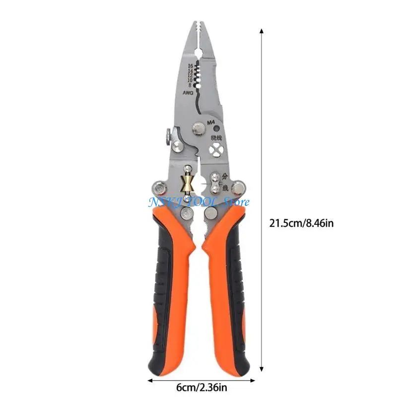 L8RC 12 1 Piculadores remoção fios dobráveis ​​Crimper multifuncional para descascamento arame