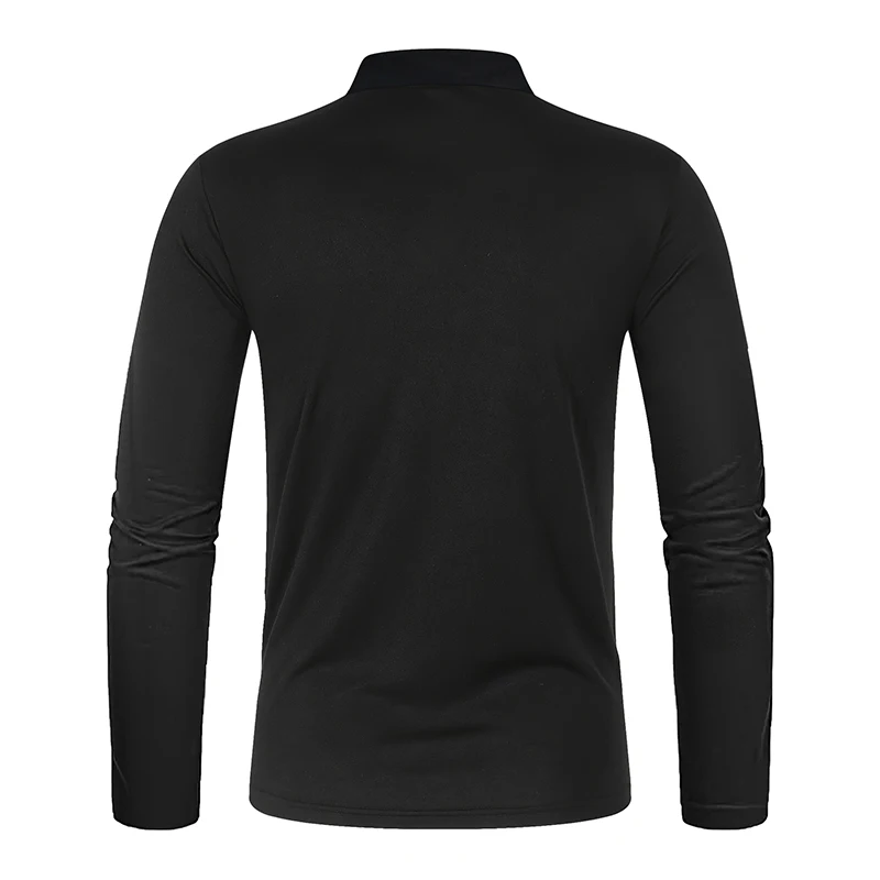 Men Spring Solid Cotton Long Sleeve Polo Shirt Fashion Brand Male Autumn Casual Breathable Daily High Quality Bottoming Shirt