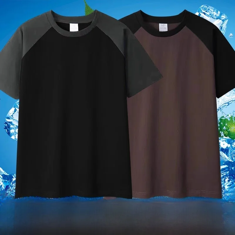 

Новая футболка Ice Silk ort Sve Мужская универсальная круглая футболка Ne Trendy f Sve Base irt Summer Cool Feeling Body irt