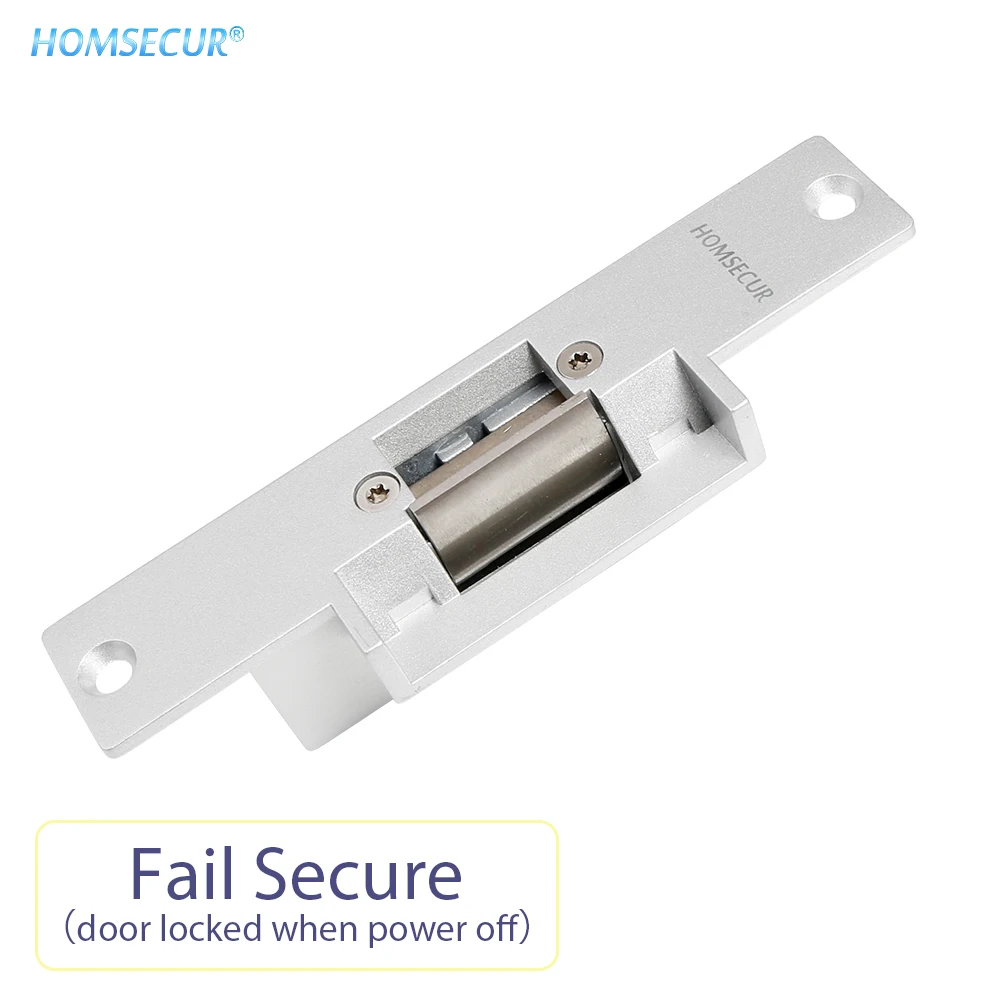 

HOMSECUR 500KG Holding Force 12V Electric Strike Lock Fail Secure For Wood/PVC/Metal Door and Access Control Door Phone System