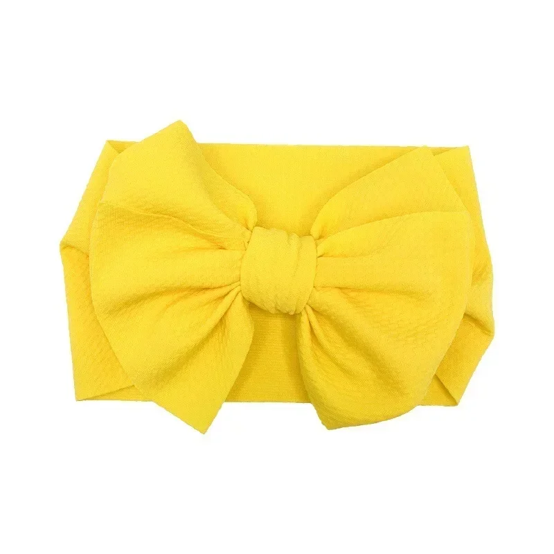 Moda fatta a mano Bowknot elastico largo fascia per capelli bambino tinta unita grandi fiocchi fascia per capelli neonate copricapo regali di festa