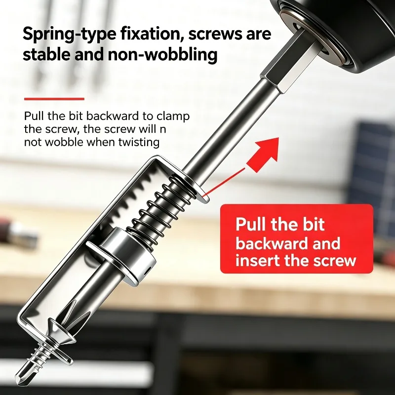 Spring Loaded Screwdriver Holder Bit Adapter Anti-drop Screw Bit for Electricians Mechanics Home Repair Locating Screwdriver Bit