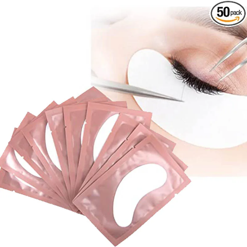 Patchs pour extension de cils, tampons sous les yeux, autocollants en papier rose non pelucheux pour faux cils, outil de maquillage rond