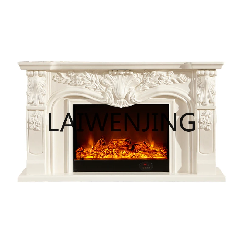 RWJ Curio Cabinet Electric Fireplace American and European Style Fireplace TV Cabinet