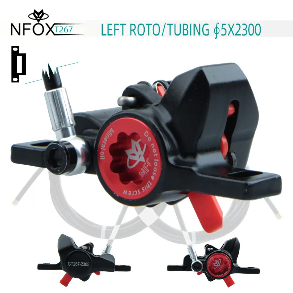 NFOX GT267 Left Disc Electric Scooter Mountain Bike Hydraulic Brake Caliper Repair Oil Pipe 2300mm 180 Base 160 MT200 HB875