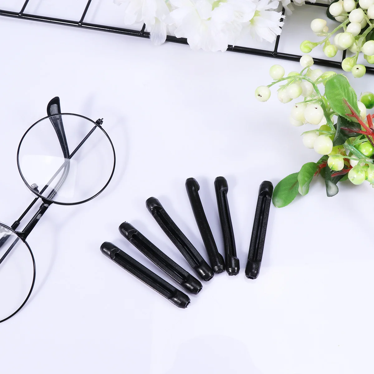 

20Pcs Anti-Slip Silicone Sleeve Glasses Leg Covers Black Non-Slip Eyewear Kits for Running Climbing Hunting Silicone Sleeve