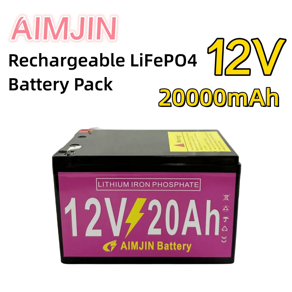 

12V 20Ah Rechargeable LiFePO4 Battery Pack For Electric sprayer, children's toy car, solar street lights, emergency lights et