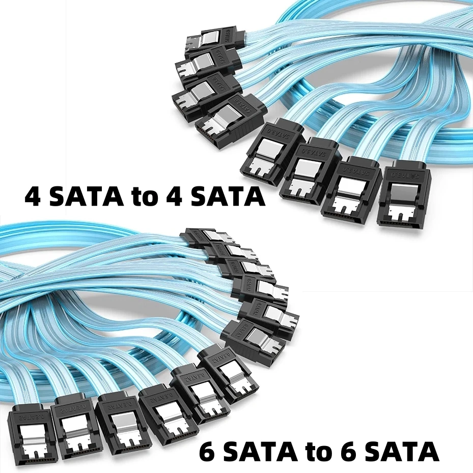 

4/6 PCS/set SATA 3.0 6Gbps Data Cable 4/6 Ports 7Pin SATA to SATA Hard Drive Splitter Cord for Bitcoin Computer Server HDD SSD