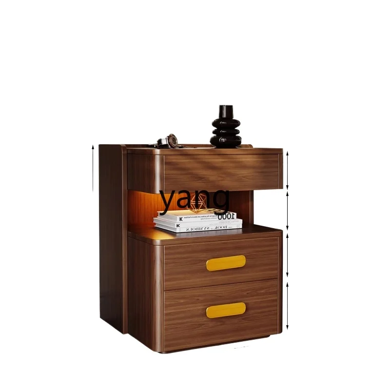 

LMM solid wood bedside table simple modern bedroom smart locker
