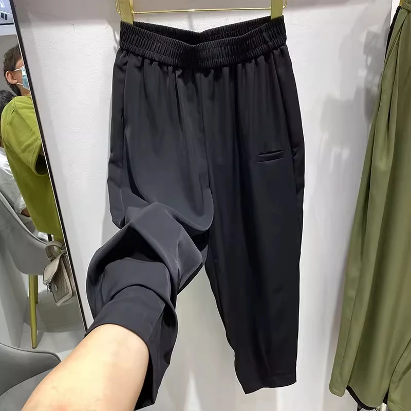 

Брюки-шаровары унисекс больших размеров (до 300 фунтов), американские повседневные, с эластичным поясом, летние, свободные, универсальные, спортивные, фасона «морковки»