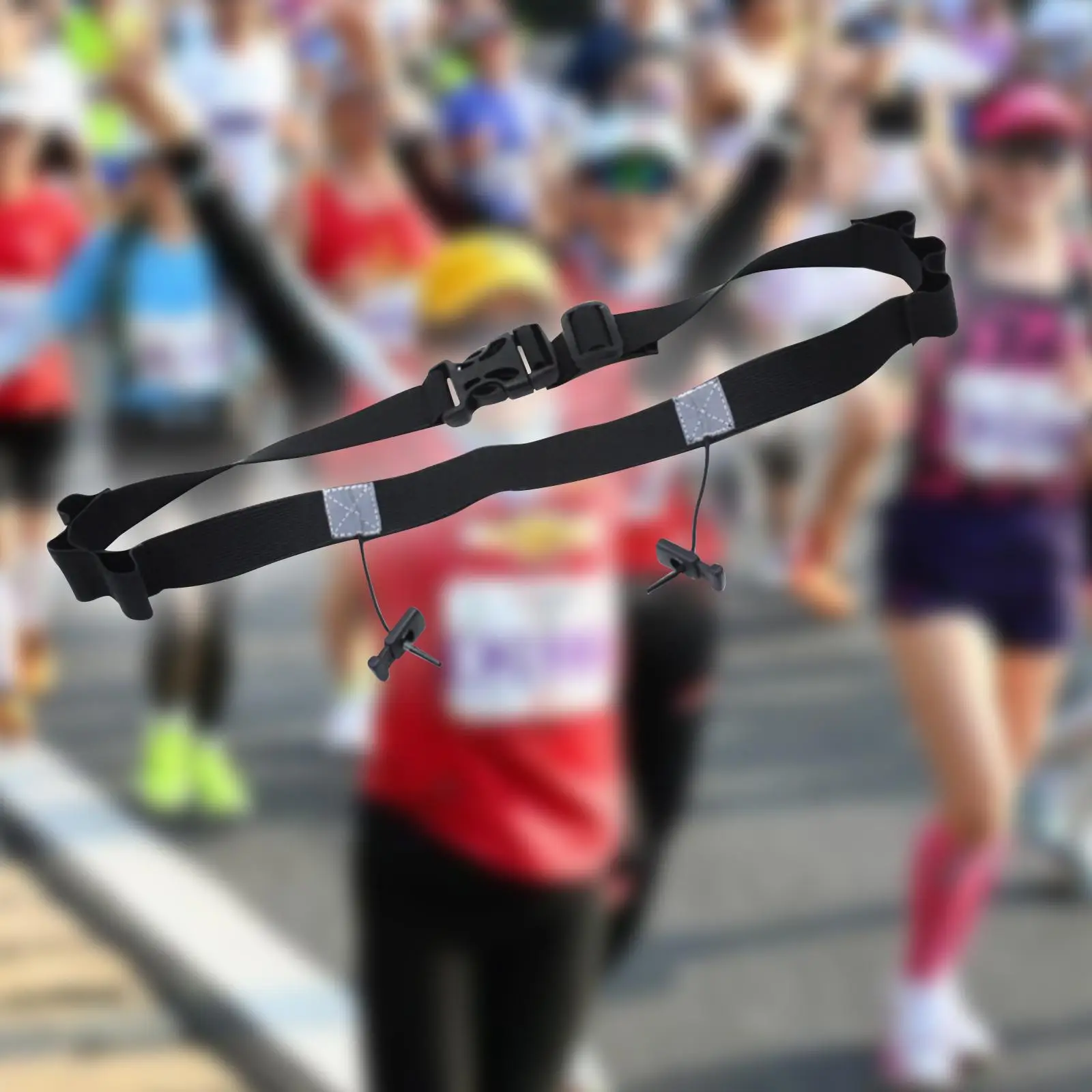 Sport Competition Running Belt with Six Loops Portable Elastic Strap for Number Fixing in Athletic Races
