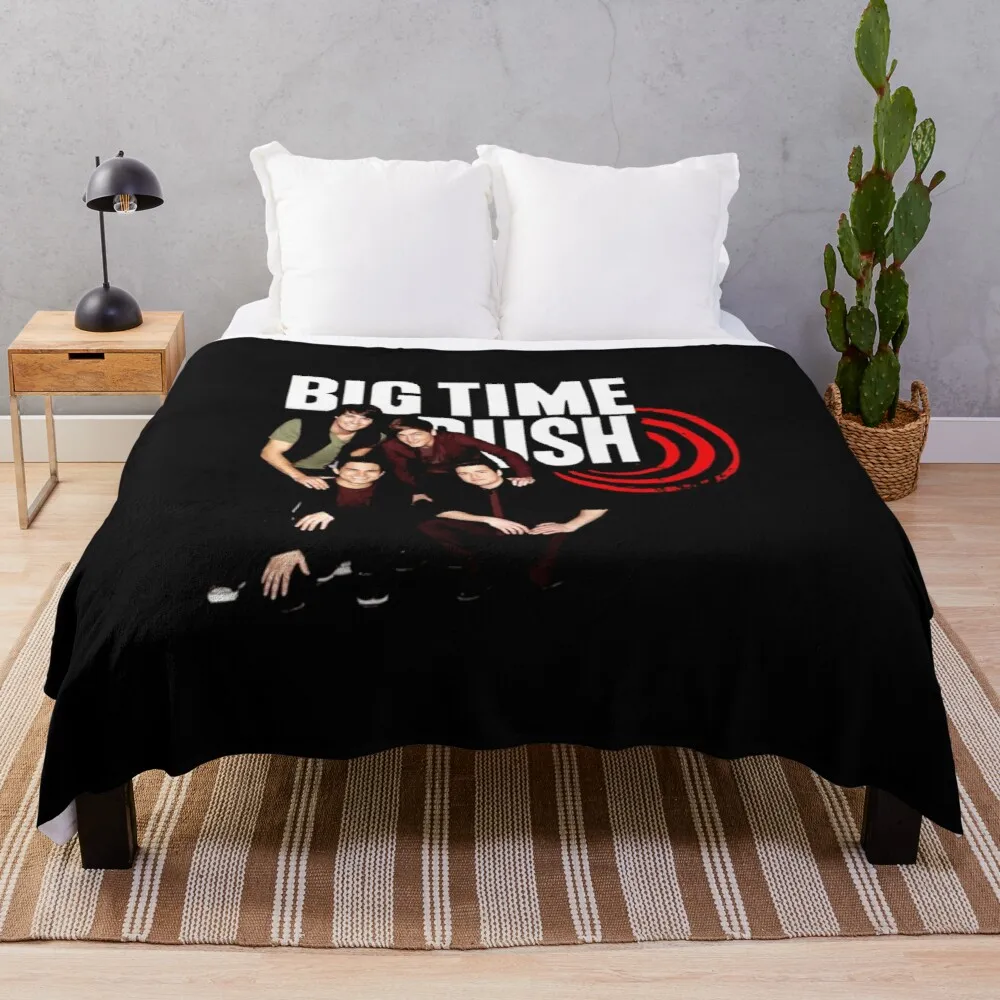 Big Time Rush logo and members Throw Blanket Picnic Blanket Warm Blanket