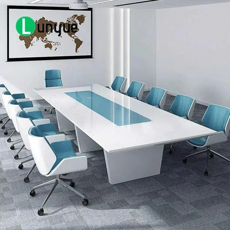 Large Luxury MDF Wooden Conference Table Modern Office Meeting Desk Long Size Factory Direct for Business Conference Room