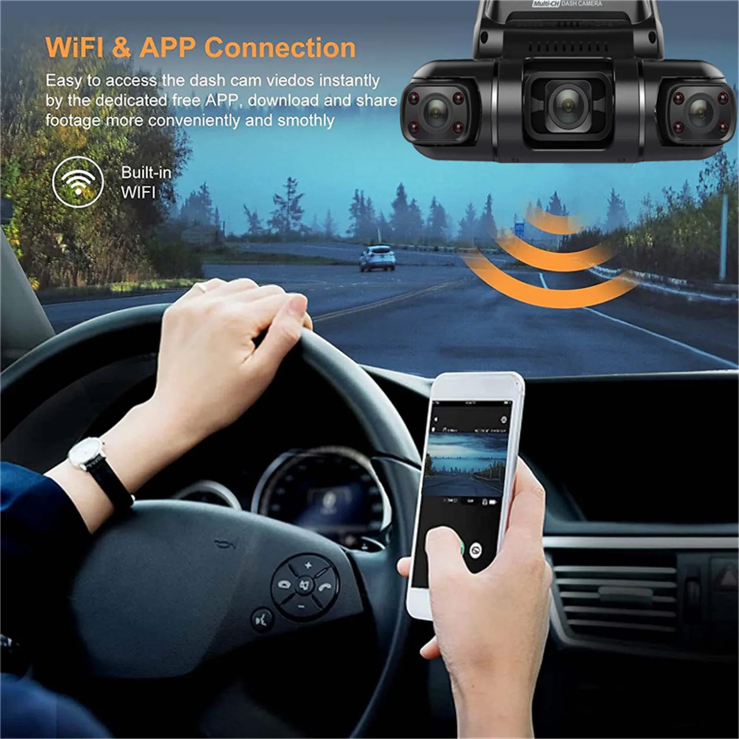 360°Panorama Car DVR 4 Channel Front/Back/Left/Right 4*1080P Dash Cam WIFI/WDR 8 Infrared Light Night Vision Video Recorder 512G