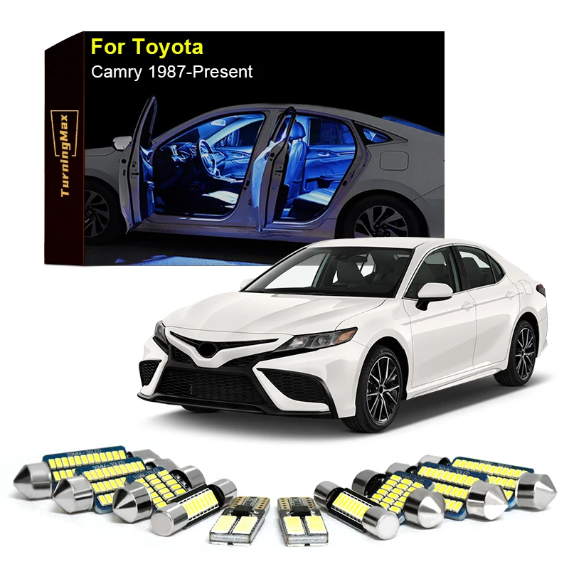 Canbus Interior Lighting LED Bulbs Kit Package For Toyota Camry 1987-Now Trunk Dome Reading Lights Indoor Lamps Car Accessories