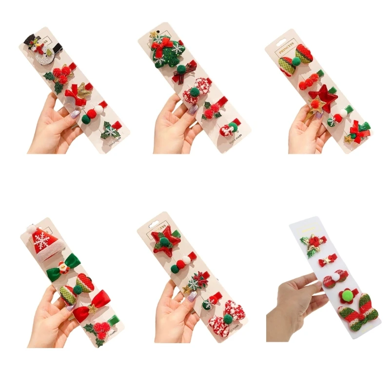 

5Pcs Hairpin Christmas Hair Clips Hair Bowknot Clip for Girls Toddlers Barrettes