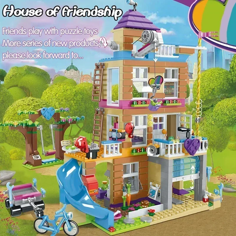 865PCS House of Friendship Building Blocks Friends Fit 41340 Hotel and House Toys for Girl Kids Figures Bricks Christmas Gifts