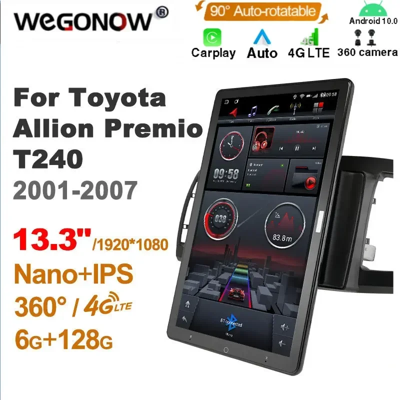 1920*1080 13.3'' Ownice Android10.0 Car Multimedia for Toyota Allion Premio T240 2001-2007 Auto Radio Audio 4G LTE 360 Coaxial