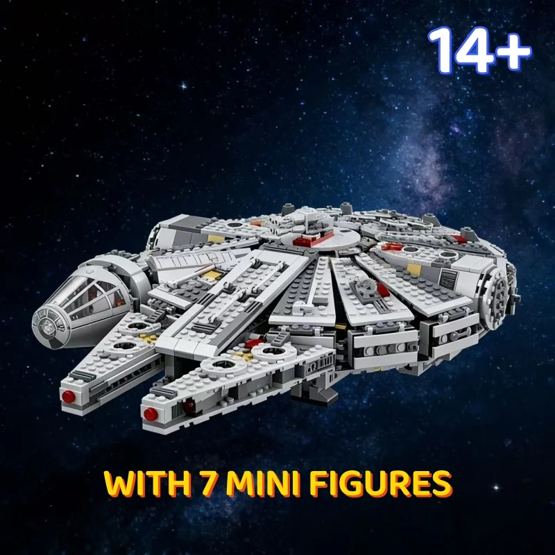 Zestaw klocków konstrukcyjnych Model Kosmicznego Statecznika Wojennego Millennium 1381 Elementów Obcy MINI 75105 Figurka Falcon Kreatywne Klocki Zabawka Konstrukcyjna Prezent