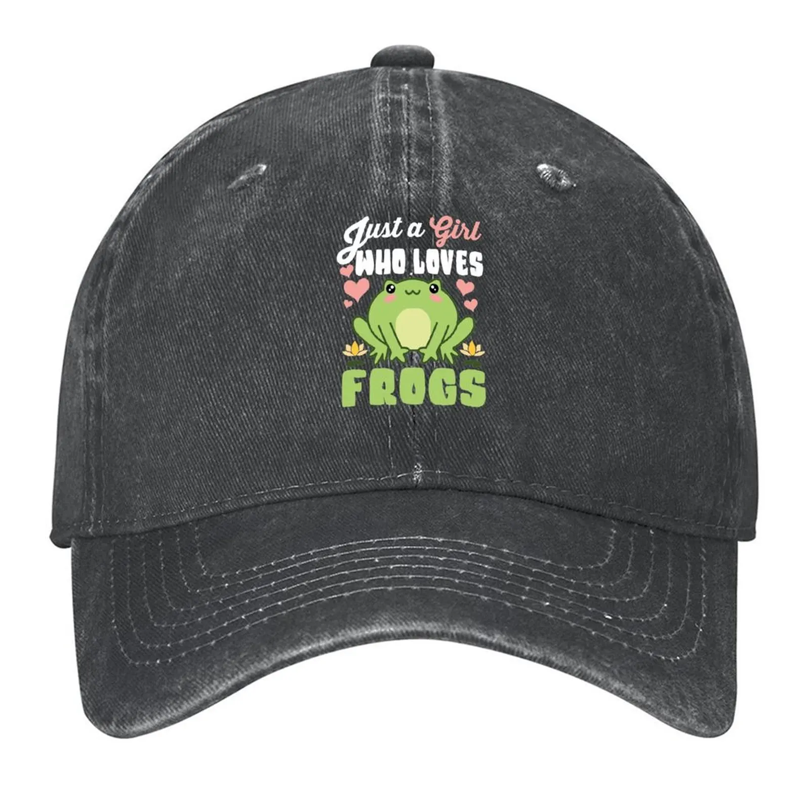 

Just A Girl Who Loves kawaii Frogs Baseball Cap Hat men |-F-| Thermal Visor summer hat Women's Men's