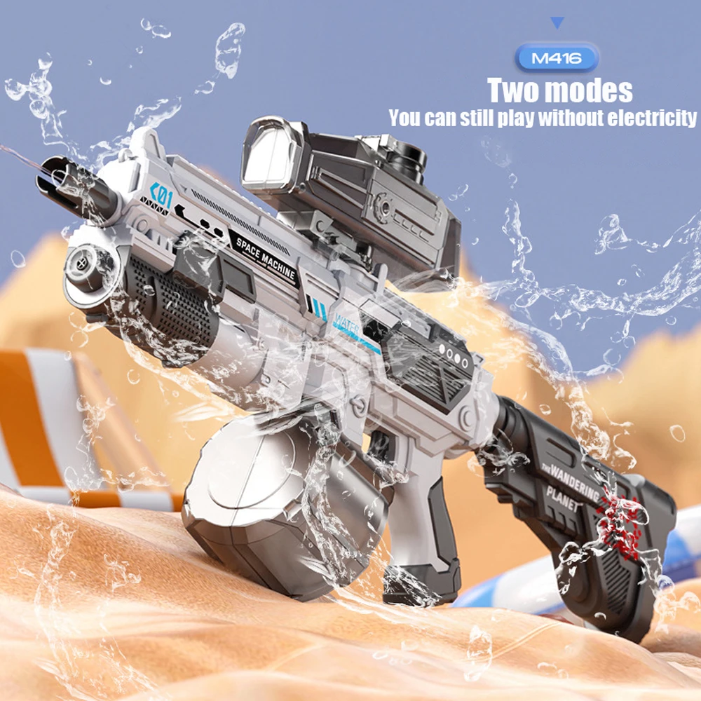 

New M416 Electric Water Gun With Fully Automatic Water Absorption And High-Tech Burst Water Gun Beach Outdoor Water Fight Toys