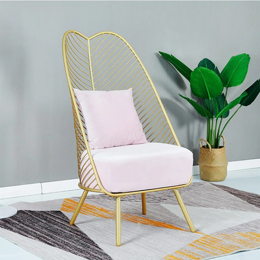 Modern Living Room Sponge Cushion Sofa Chairs Nordic Iron Lounge Banana Chairs Customizable Sofa Stools Home Bedroom Furniture