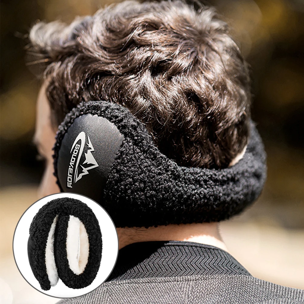 Aquecedores portáteis dobráveis para homens e mulheres, Earmuffs ajustáveis, forro de lã macia fuzzy, capa de orelha externa, inverno