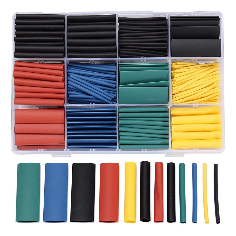 530PCS Tube Heat Shrink Wrapping Insulation Colorful Electrical Cable Wire Shrink Wrap Tubing for Electrical Wire Cables Wraps