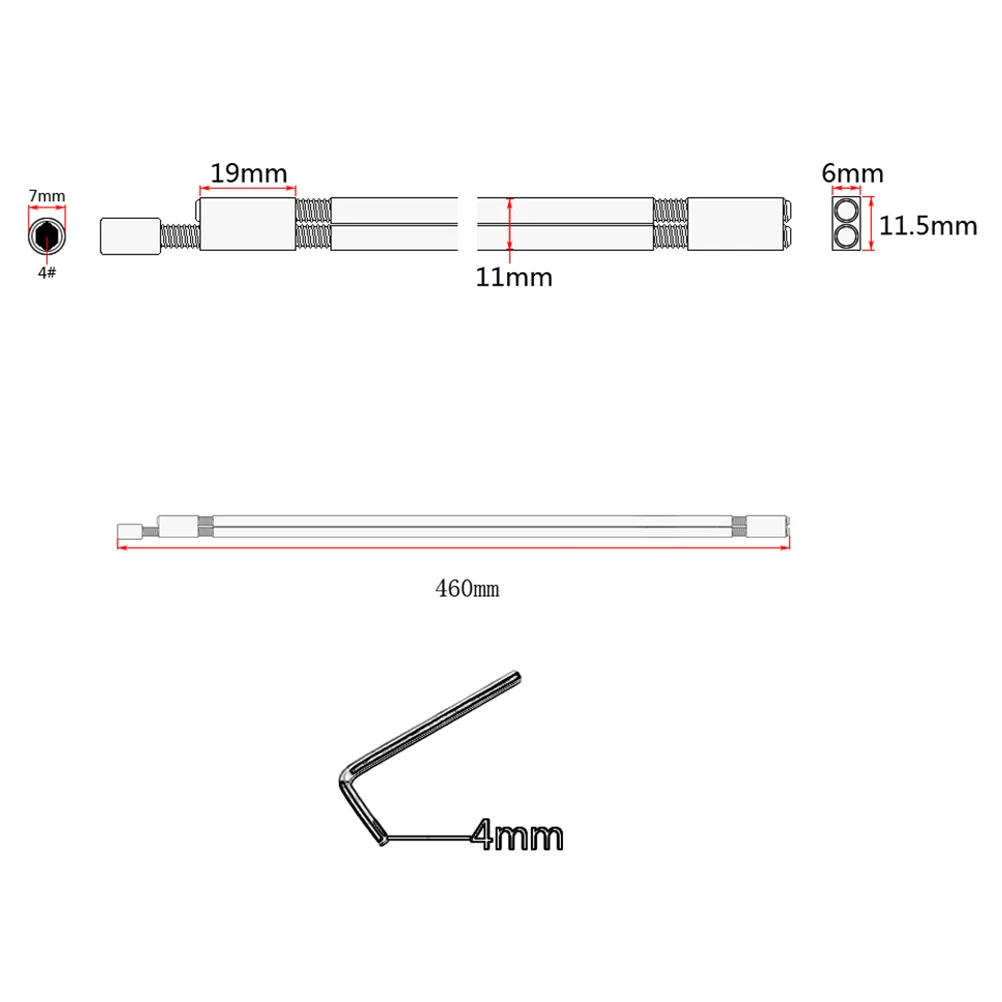

460Mm Adjustable Steel Core For Bass Guitar Repair Replacement Part Truss Rod Tool Guitar Truss Rod Adjustment