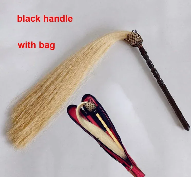 

high quality taoism kung fu Buddha duster Tai chi fuchen Taoist dust horsetail whisk true horsetail master ponytail with bag