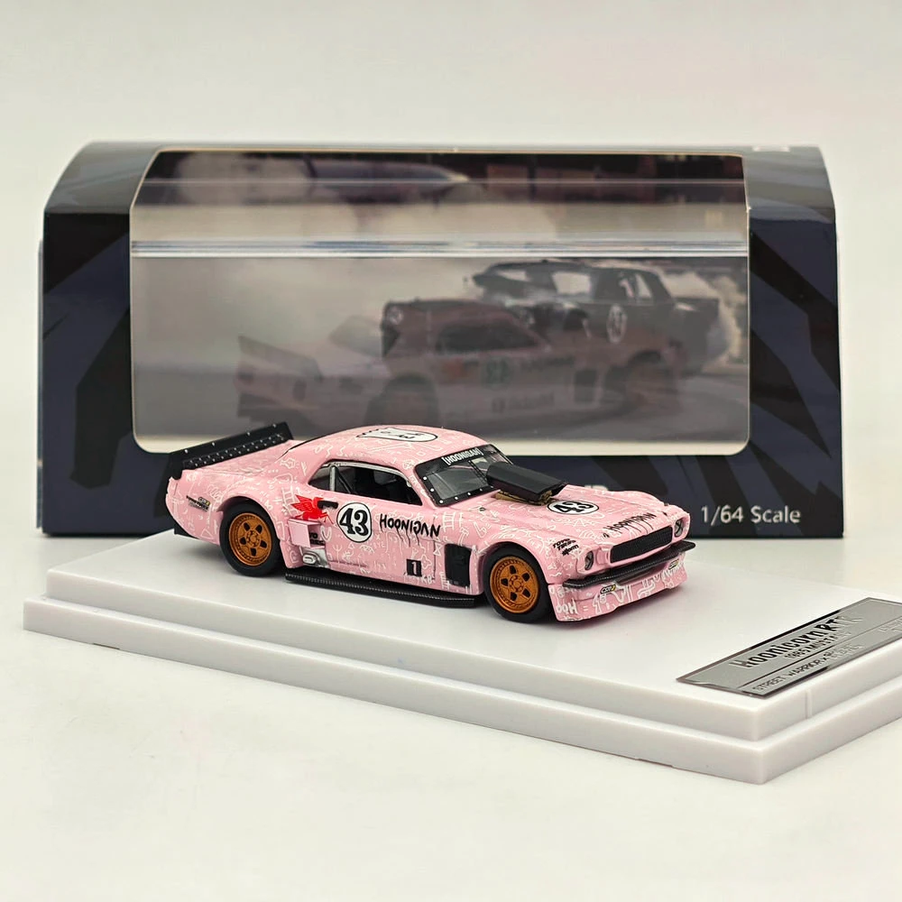 SW 1:64 1965 Mustang Hoonicorn RTR #43 Coupe Sports Diecast Models Car Limited Collection Auto Toys Gift Pink