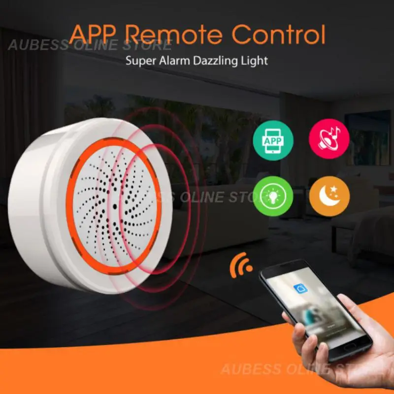 Sensor cahaya suara 90db Alarm sirene bawaan 40m sirene Usb 2 in 1 Sensor Smart Home Tuya Sensor cerdas